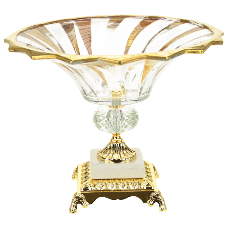 Footed Pedestal Bowl, Large - 14 X 12 Inches