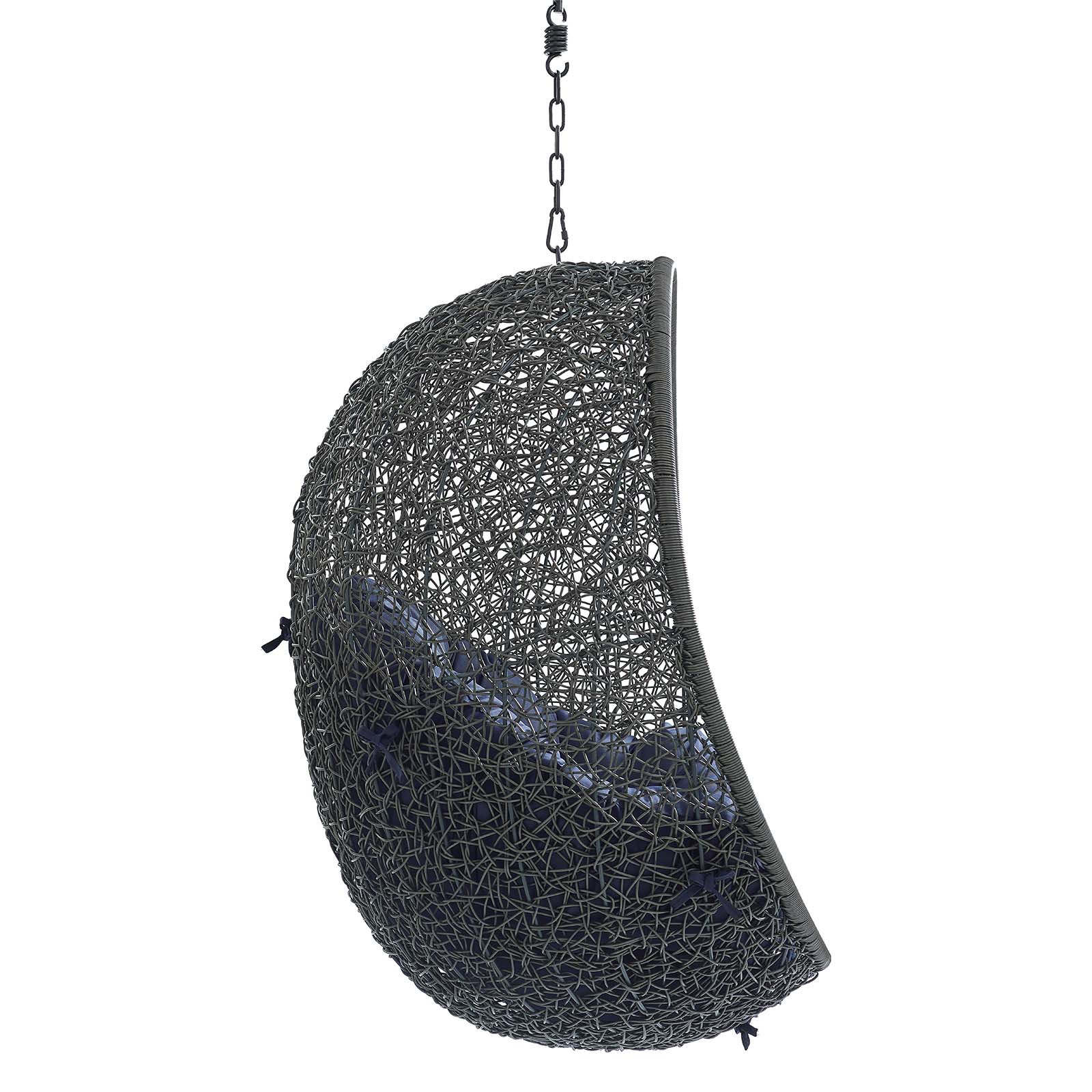 Modway Hide Sunbrella Fabric Swing Outdoor Patio Lounge Chair without Stand, Gray/Navy