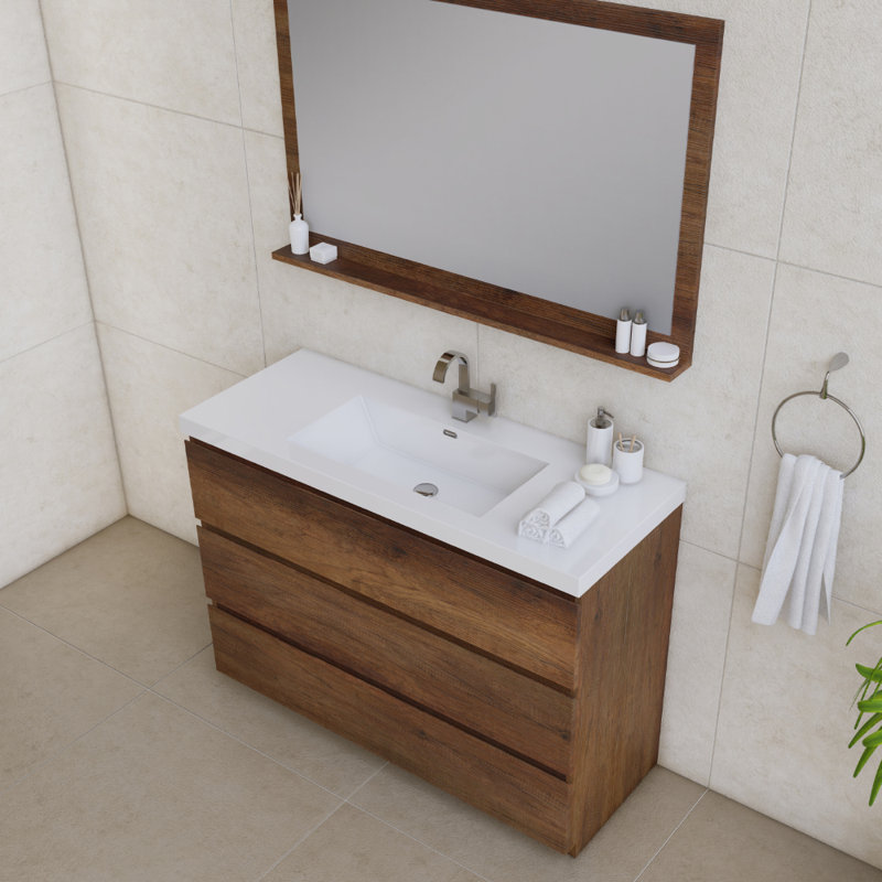Ensemble de meuble-lavabo simple 48 po Arjina, Palissandre