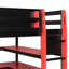 Lit mezzanine en bois avec bureau, support de rangement latéral, tablettes multiples et lumière RVB-733790028-733790066