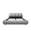 Très grand lit tapissier de luxe avec hauteurs de matelas polyvalentes, structure en bois massif, style moderne pour les chambres chics