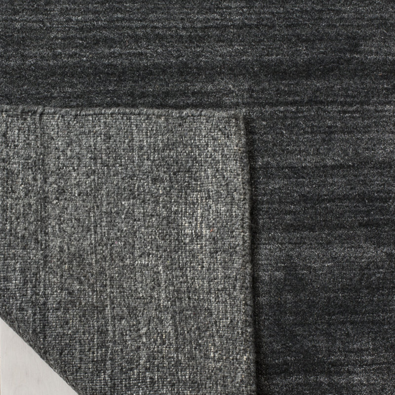 Mcelroy Hand-Woven Flatweave Anthracite Area Rug, Rectangle 6' x 9'