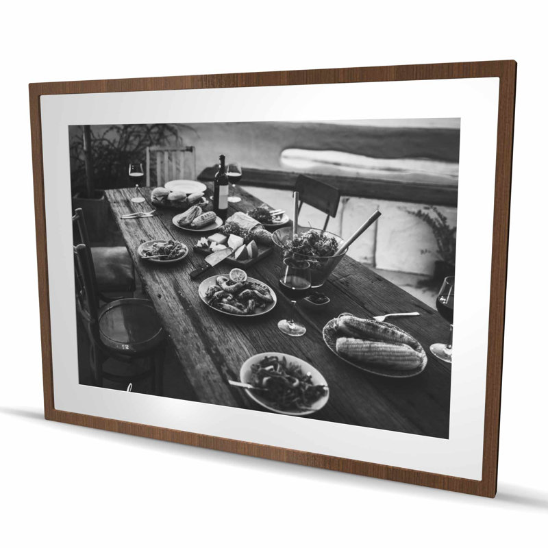 Good Food Good Mood - Impression encadrée monochrome | Décoration