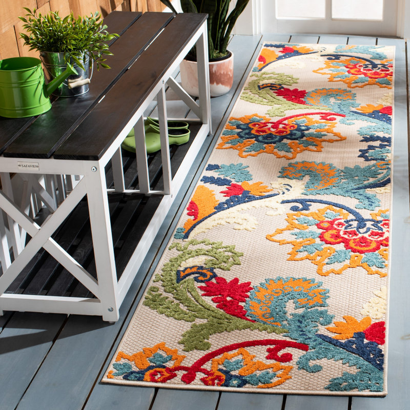 Purcellville Performance Floral Indoor/Outdoor Area Rug, Runner 2'2" x 9'