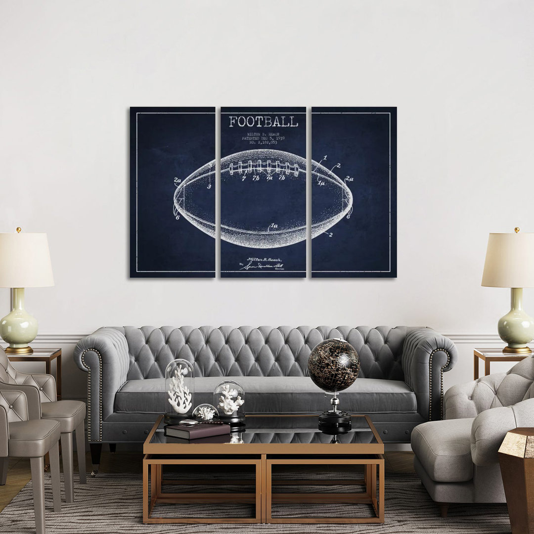 Football Navy Blue Patent Blueprint