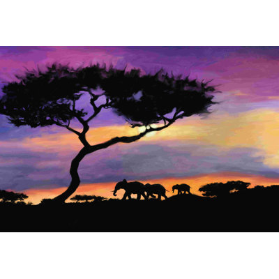 Coucher de soleil africain - impression sur toile tendue