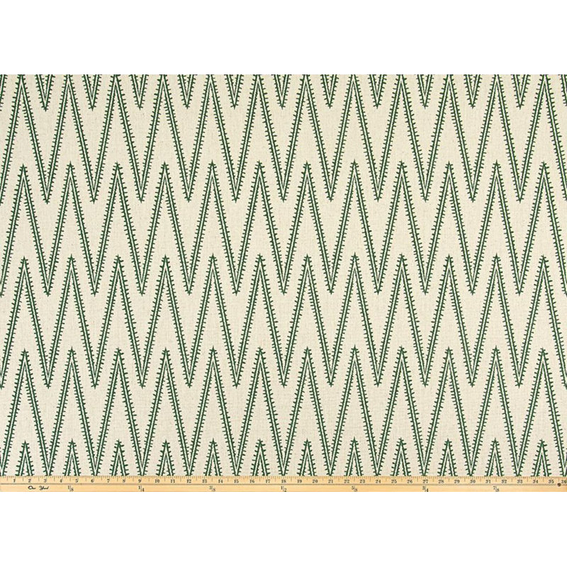 Housse de coussin à motif zigzag vert sapin, Carré 17 po