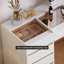 Ensemble de coiffeuse moderne avec miroir lumineux, station de charge et rangement pour bijoux-208911889
