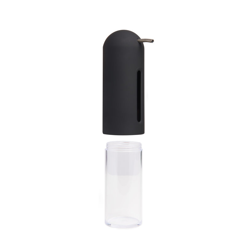 Black Soft-Touch Penguin Soap Dispenser with Window