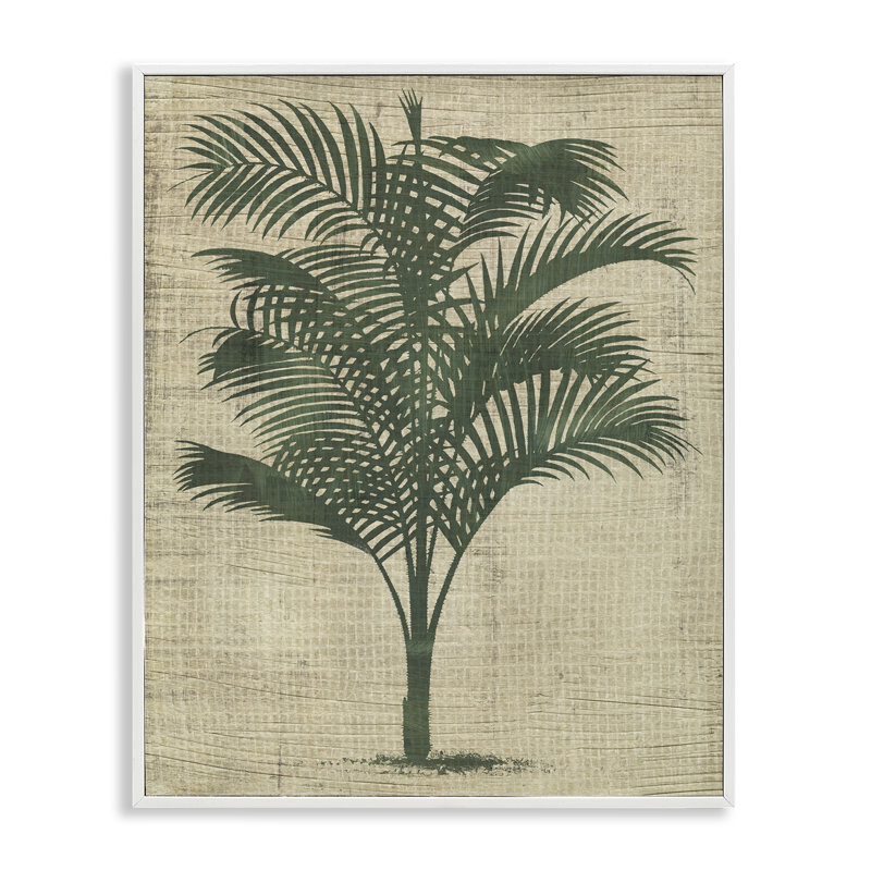  Vintage Palm Plant Grey Framed Giclee Art by June Erica Vess, H 30 po x l 24 po
