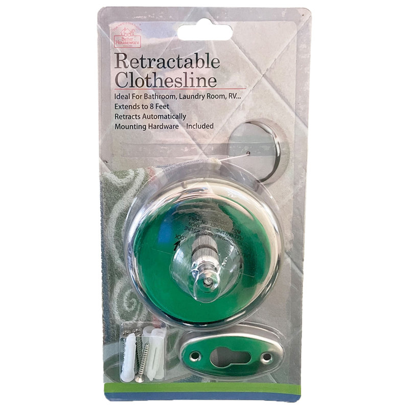 Chrome-Plated Steel Retractable Clothesline for Ceiling Mount