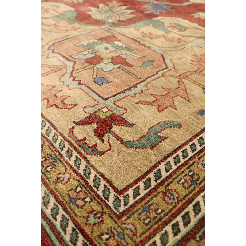 Serapi Oriental Hand-Knotted Wool Red/Rust Area Rug, Rectangle 9'8" x 10'3"