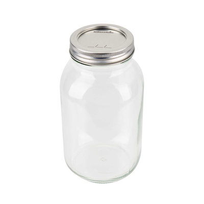  Mason Jar - 40 Count - Vetri 32 oz Glass Mason Jar, Regular Mouth, Smooth Sided, Includes Lid and Band - Quart Canning Containers Ideal For Kitchen, For Food Storage, Clear