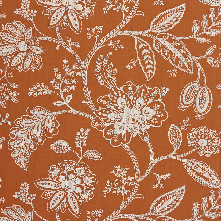 Oriana Kaveri Vine Fabric, Mandarin