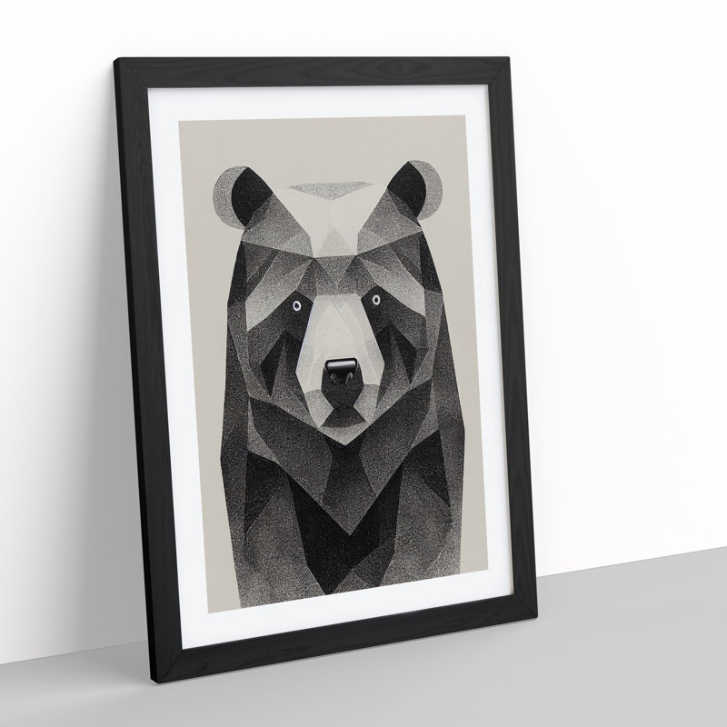 Contemporary Bear No.5 Abstract - Single Picture Frame Print, 46cm H x 34cm W x 2cm D, Black Framed