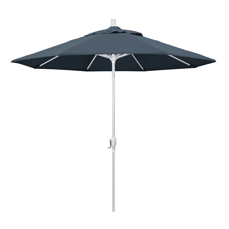 Parasol de marché 9 pi Ayomipo, Blanc, Toile performance saphir