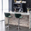 Tabouret de bar réglable en velours, ensemble de 2, vert