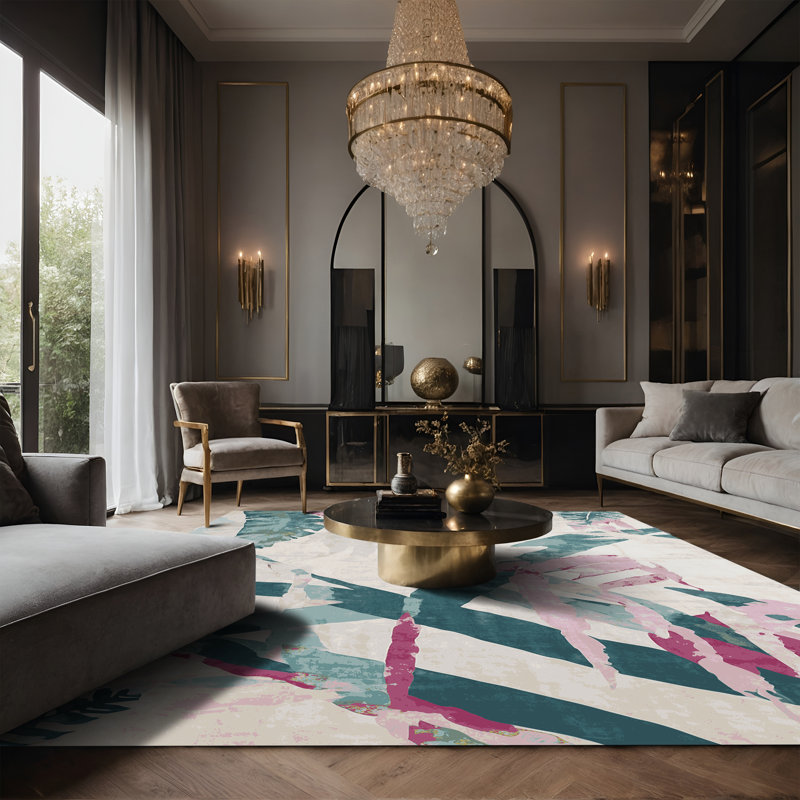 Tapis gris soyeux et moelleux, Rectangle 2 pi x 3 pi