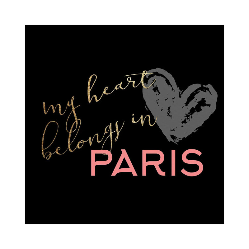Paris Heart III by Kimberly Allen - Wrapped Canvas Print, 30.48 cm H x 30.48 cm W