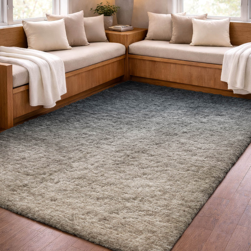 Tapis dégradé de qualité supérieure lavable à la machine ADS569, Grey, 9' x 12'