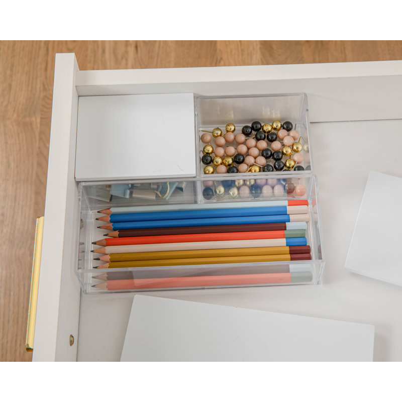 Clear Stackable Plastic Storage Bins with White Lids, 3 Pack