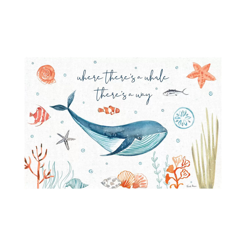 Whale Tale III by Farida Zaman - Wrapped Canvas Gallery-Wrapped Canvas Giclée, 20.32 cm H x 30.48 cm W