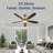 Kaminski 56-Inch Indoor Ceiling Fan with LED Light Kit, Champagne Bronze with Blackened Oak/Dark Cherry Reversible Blades, 6CCT Color Select, Integrated LED, Remote Control (5-Blade)-150034614-150034612