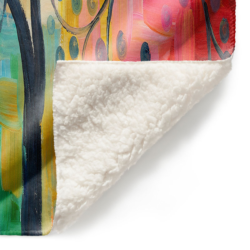 Couverture sherpa doux color tree ii, l 51 po x L 60 po