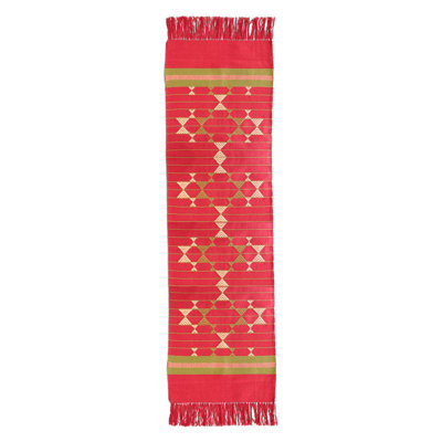 Wine and Starlight Cotton Table Runner