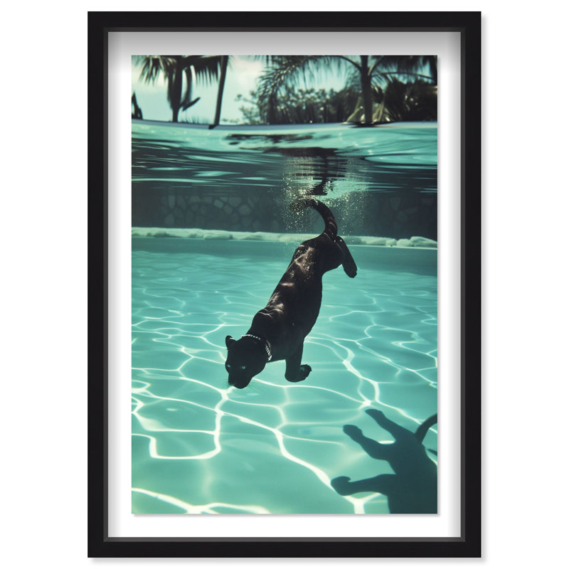 Panther Swim Nautical Shadowbox by Oliver Gal, Black, 31.5" H x 21.5" W