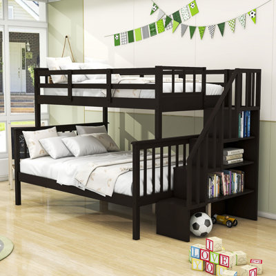 Lit superposé simple en bois avec tablettes Crissa Kids
