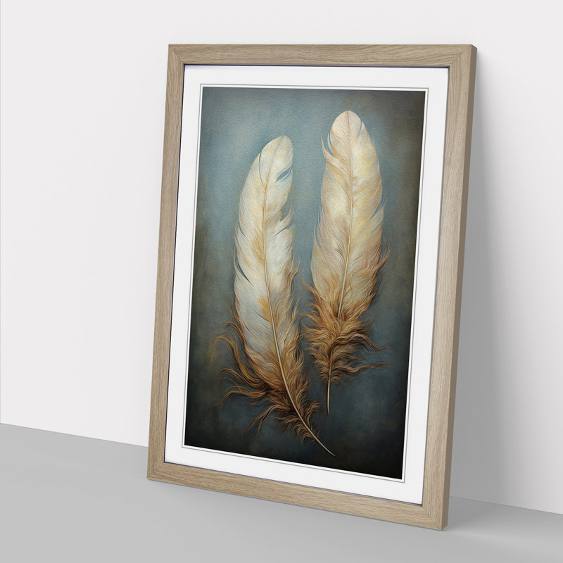 Feather Symbolism - Framed Print, Oak, 64cm H x 46cm W x 2cm D
