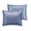 Lit simple / simple en velours bleu pervenche - rembourrage, édredon diamant, 1 taie décorative, coussin, édredon lavable pour avec, 2 taies décoratives, machine