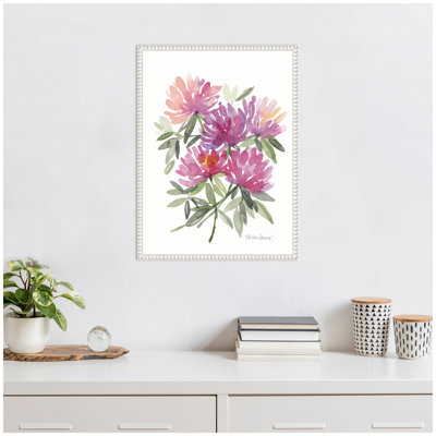 «Abstract Watercolor Pink Floral» par Patricia Shaw, reproduction d'art sur toile encadrée