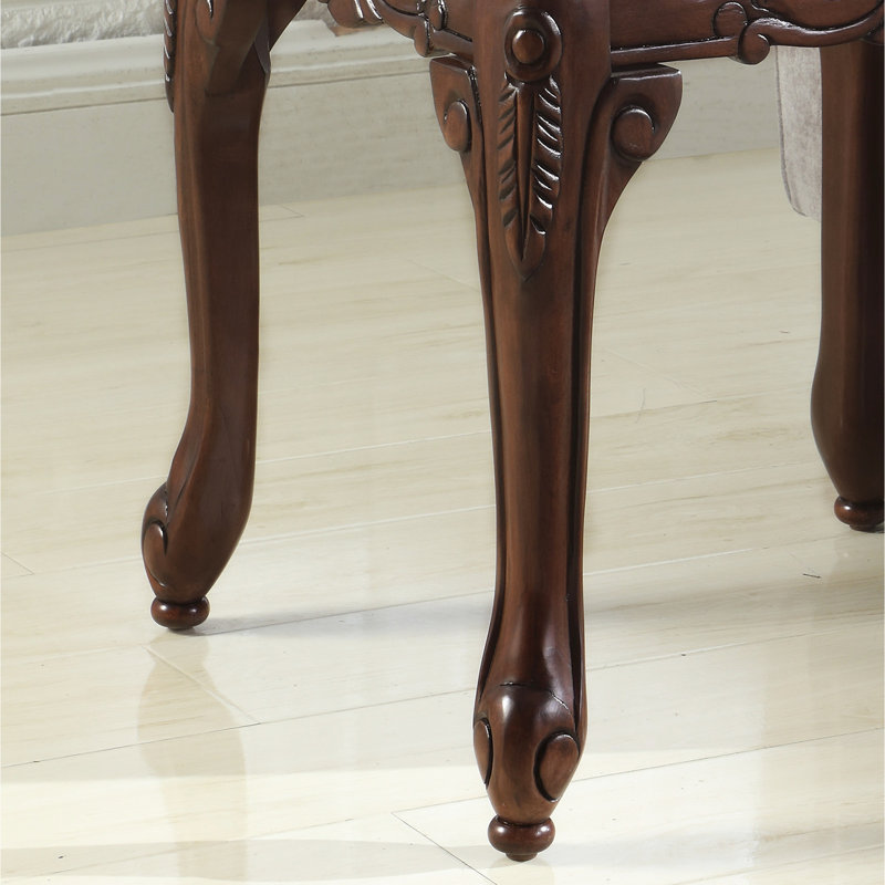 Table en cerisier foncé 3 pièces, style traditionnel, bois d'hévéa, rectangulaire pour salon et forme basse avec détails ornés