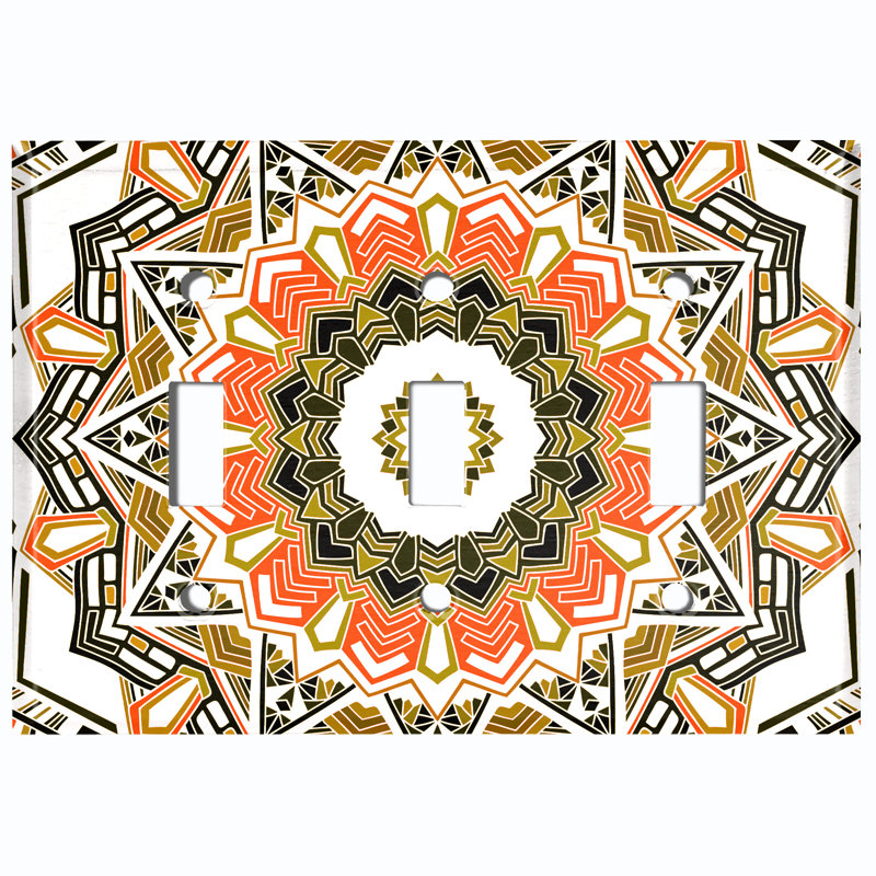 Patterned 3 - Gang Toggle Light Switch Standard Wall Plate