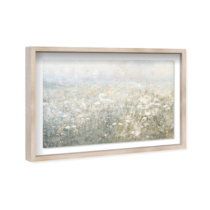 Meadow Veil Shadowbox Floral & Botanical Print by Oliver Gal, Black Frame, 15 x 10, 11.5"H x 16.5"W, Natural Oak Frame