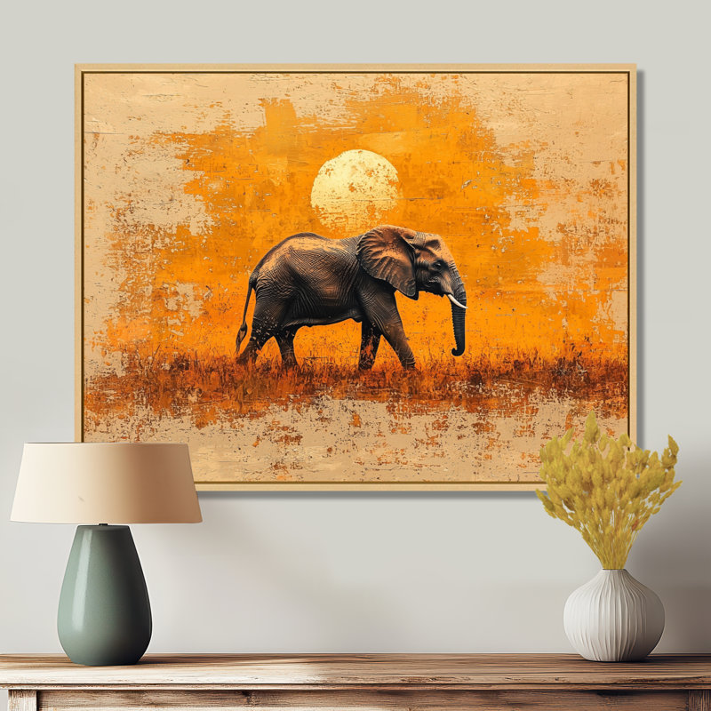 Hahne - Animals Wall Art, Impression encadrée flottante, H 16 po x l 32 po, Crème, crème