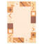 Tapis décoratif beige en laine noué à la main de conception unique 6 pi 3 po X 8 pi 8 po noué à la main New Age