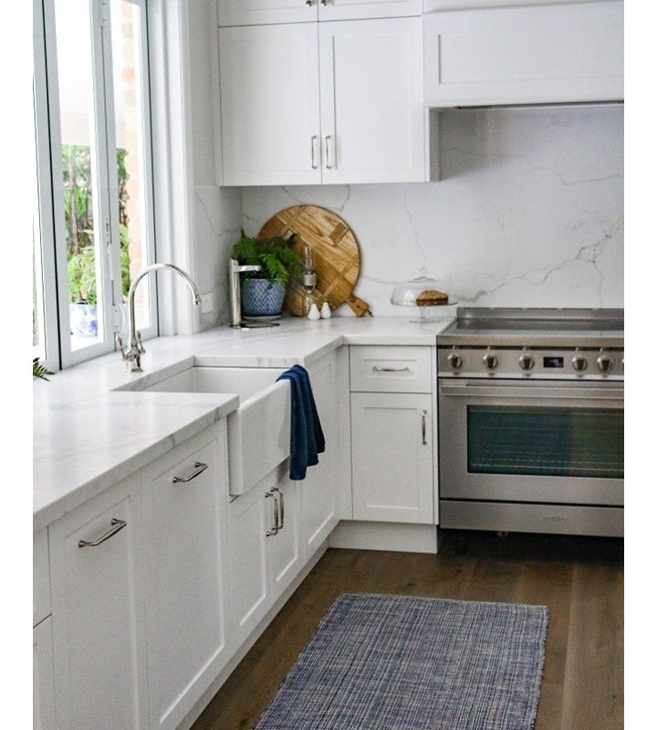 Fusion Blue Handwoven Indoor/Outdoor Rug, Runner 2'6" x 8'