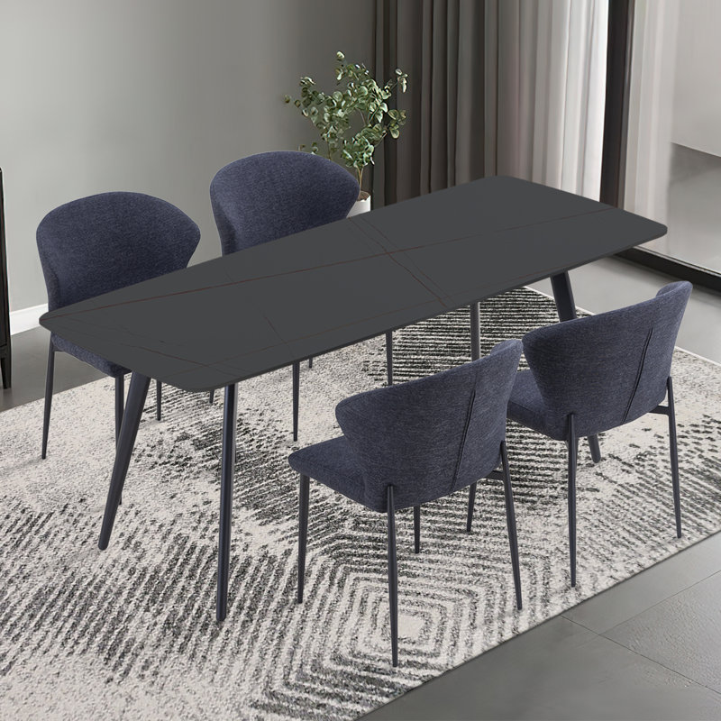 Chaises de salle à manger Dorcin, Gris foncé