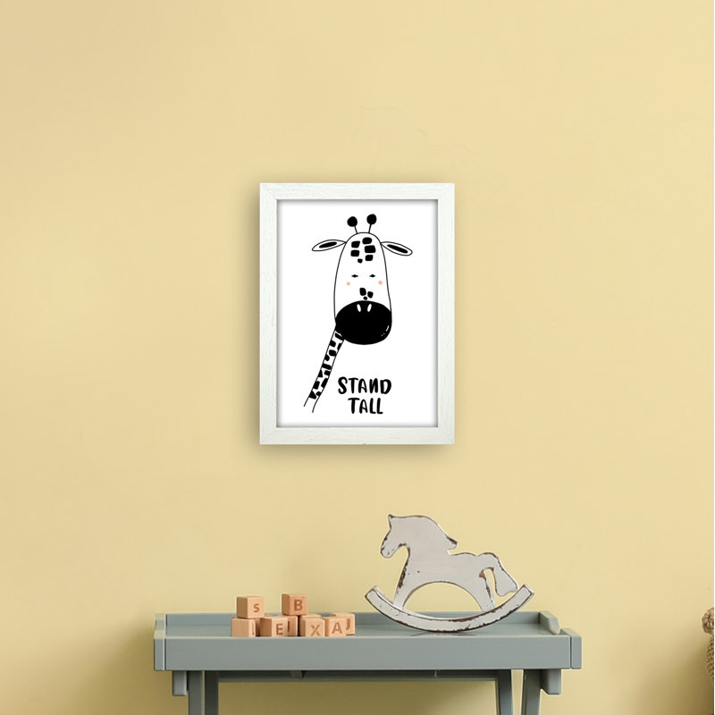 Giraffe by Miniofmine - Print, Brown Framed, 34cm H x 25cm W x 3cm D