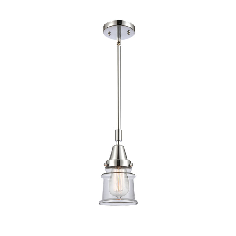 Luminaire suspendu en forme de cloche à 1 lumière Cailen, Transparent, Polished Chrome, DEL