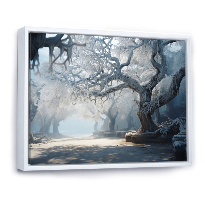 «Winter Frozen Tranquility I», reproduction, H 12 po x l 20 po x P 1 po, Cadre flottant blanc