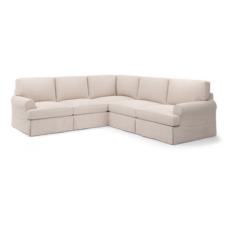 Canapé modulaire 3 L Studio, Mélange de polyester ivoire Nevis