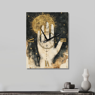 Horloge murale bohème en métal silencieux « Aiguille Céleste de la Merveille I »