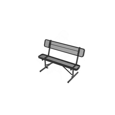 4FT Heavy-Duty Outdoor Metal Park Bench With Backrest, All-Weather Steel Portable Seating, Rust-Proof Commercial Bench For Garden, Patio, Yard, Deck, Parks & Shopping Malls
