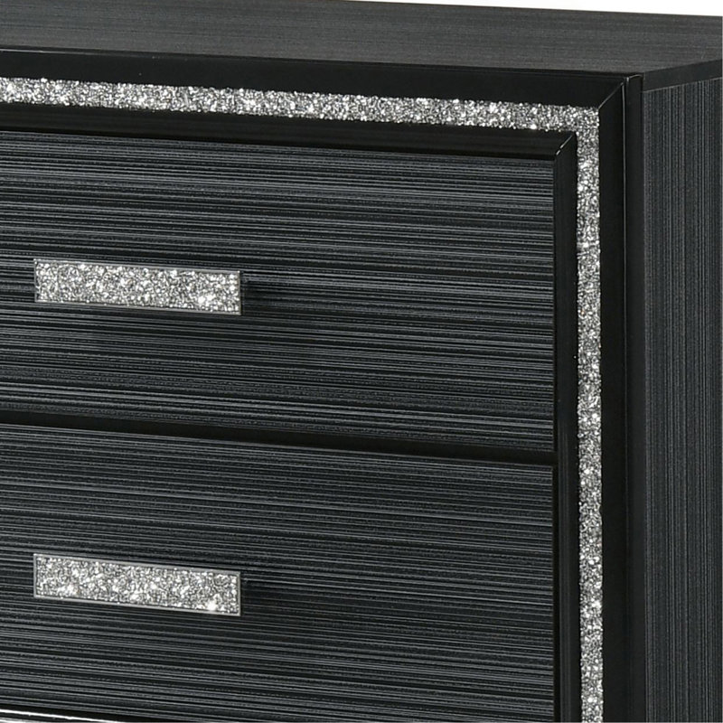 Table de chevet vieillie Haiden, Noir
