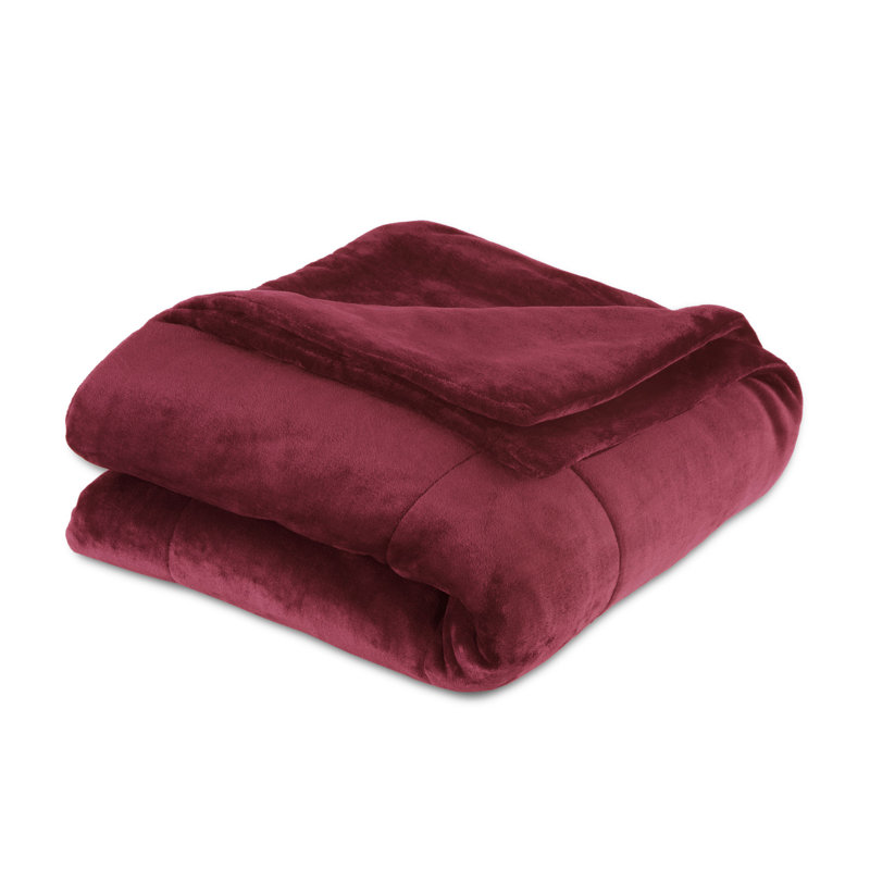 Vellux PlushLux Filled Blanket, King, Burgundy