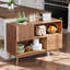 100cm Sideboard Storage Cabinet, 2 Door Wooden Buffet with Ribbed Texture-920011331